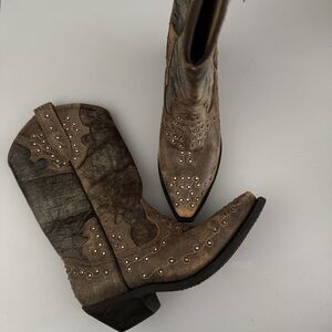 Sterling River Cowgirls SR2032 Leather Brown/Cherry Western 8.5 Womens Rhineston